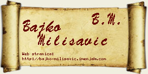 Bajko Milisavić vizit kartica